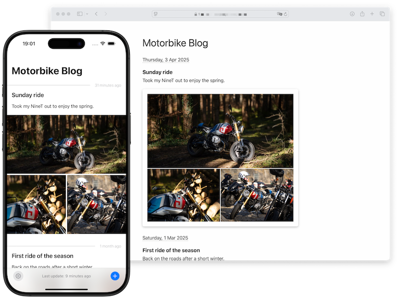 App and browser screenshots